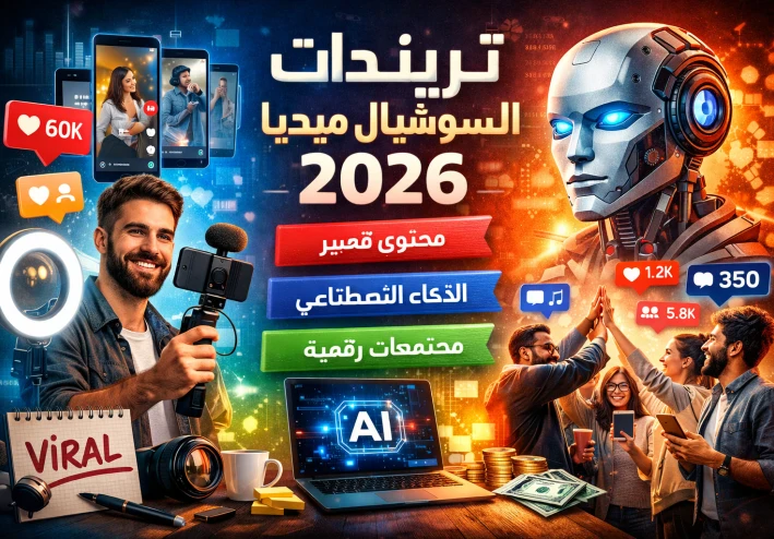 تريندات السوشيال ميديا 2026: دليلك الاحترافي لاستغلال الاتجاهات الرائجة وبناء محتوى قوي يحقق انتشارًا وتفاعلًا حقيقيًا