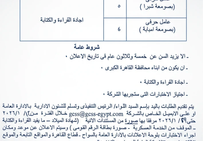 وظائف الشركة العامة للصوامع والتخزين 2026 في مصر لجميع المؤهلات – طريقة التقديم والشروط كاملة
