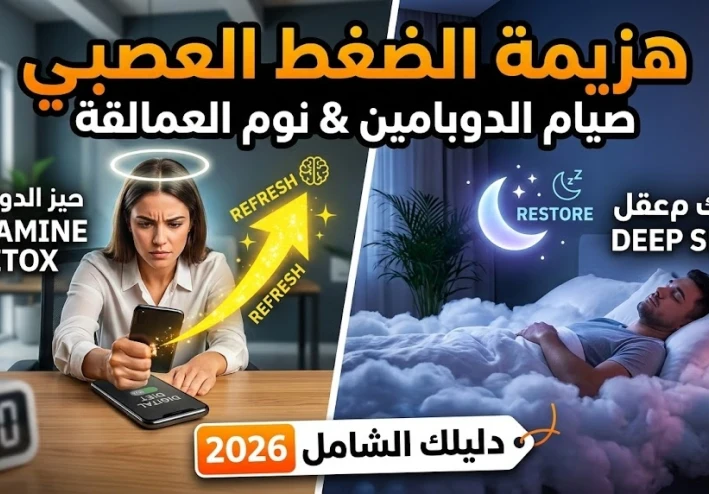 صيام الدوبامين ونوم العمالقة: دليلك الشامل لهزيمة الضغط العصبي في 2026
