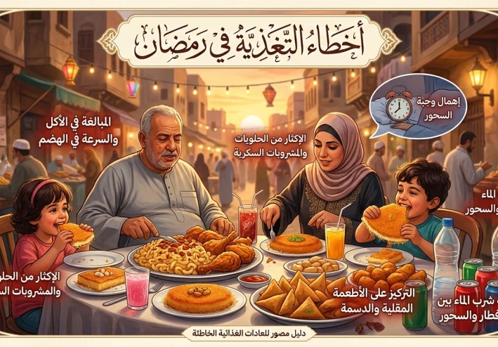 أخطاء التغذية في رمضان: لماذا يزداد وزنك رغم صيامك؟ (الحلول العملية)