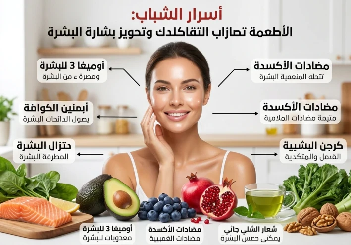 أسرار الشباب الدائم: أغذية تحارب التجاعيد وتعزز نضارة البشرة