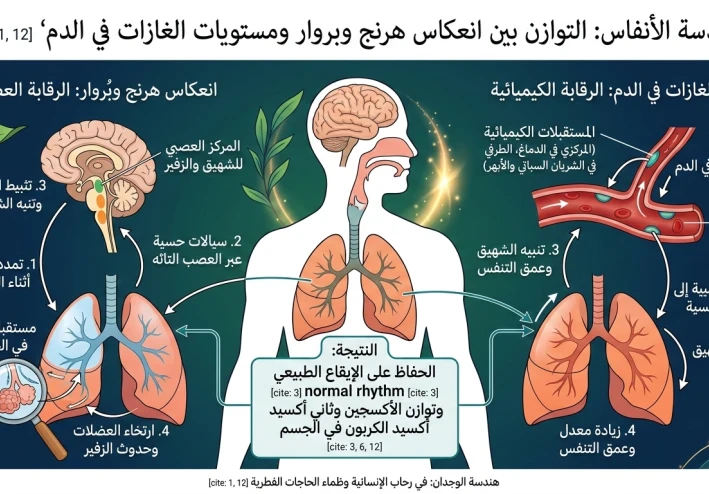 هندسة الأنفاس: التوازن العصبي والكيميائي في تنظيم الحركات التنفسية