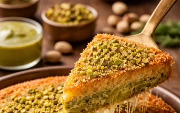 طريقة عمل الكنافة بالباستشيو في المنزل مثل المحلات