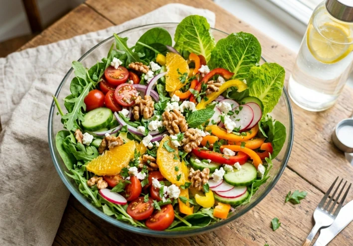 : "ثورة الألوان في طبق: لماذا ليست السلطة مجرد (خضار مقطع)؟"