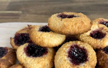 حلوى بالزيت تذوب في الفم مع جوز الهند والمربى