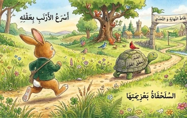قصة الأرنب والسلحفاة: الصبر طريق النجاح