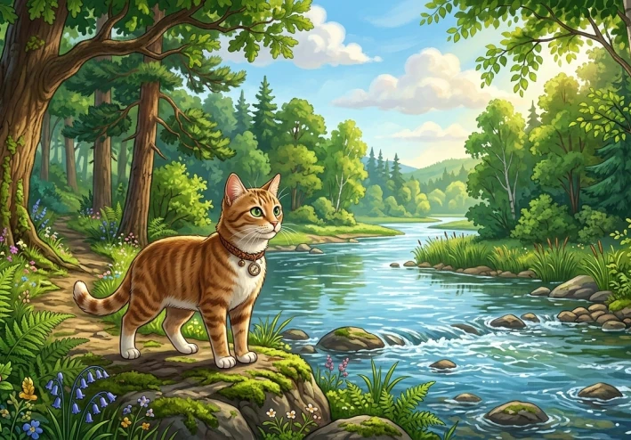 القطة الذكية التي أنقذت الغابة | قصة أطفال تعليمية عن الذكاء والتعاون