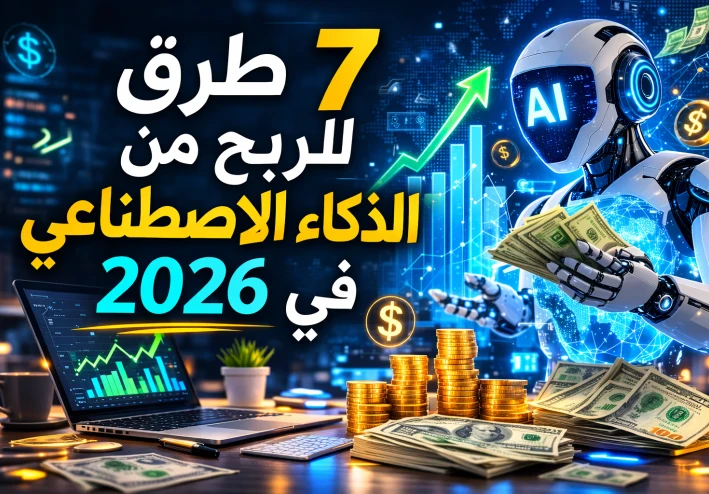٧ طرق عملية للربح من الذكاء الاصطناعي في ٢٠٢٦ للمبتدئين
