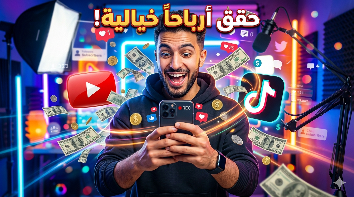 صورة مقال الربح من إنشاء المحتوى على TikTok وYouTube: كيف تحول الفيديوهات إلى مصدر دخل حقيقي