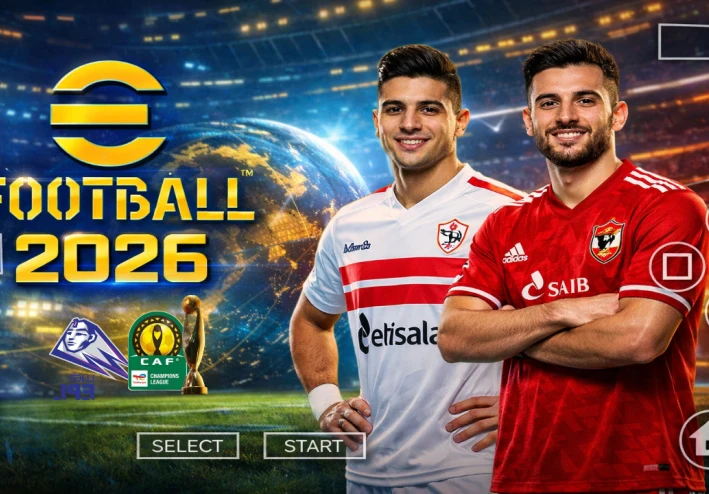 تحميل لعبة Pes 2026 Psp بدوري أبطال أفريقيا والدوري المصري والسعودي بتعليق فارس عوض