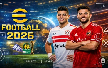 تحميل لعبة Pes 2026 Psp بدوري أبطال أفريقيا والدوري المصري والسعودي بتعليق فارس عوض