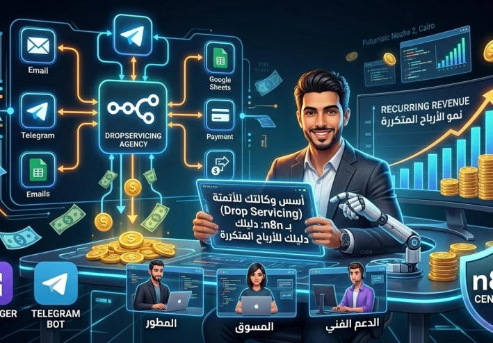 كيف تؤسس وكالة أتمتة (Drop Servicing) بـ n8n وتربح آلاف الدولارات شهرياً؟