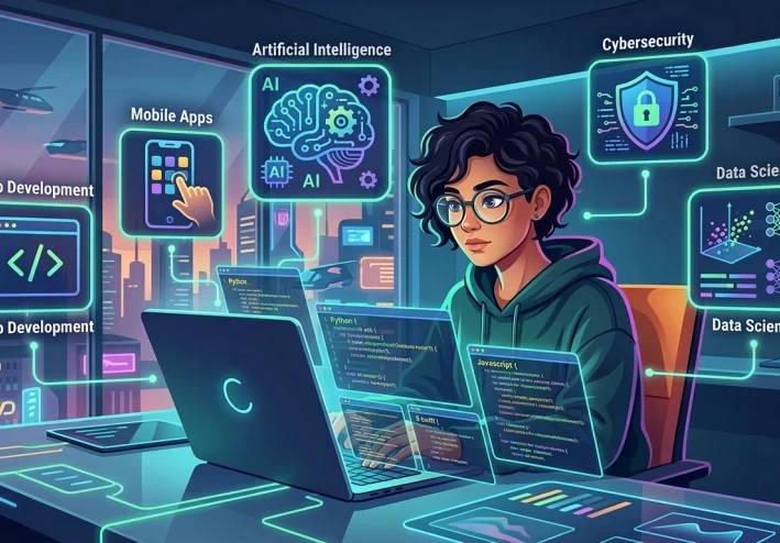 أفضل 5 مجالات في البرمجة مطلوبة في 2026