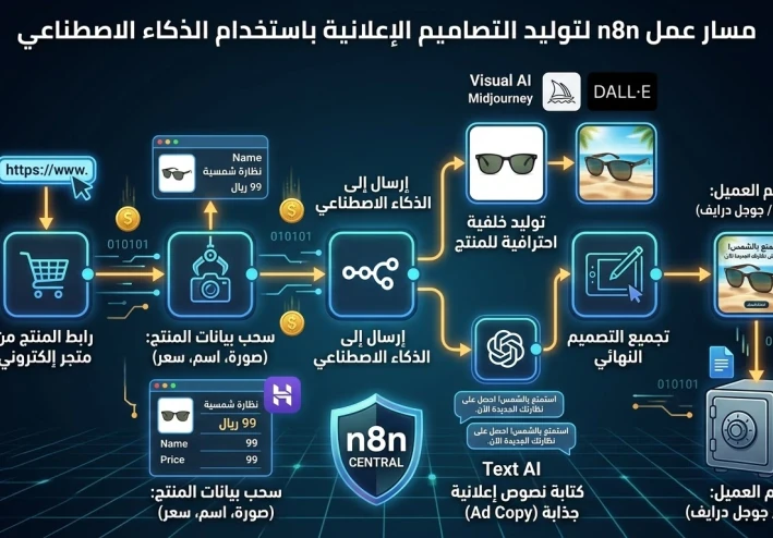 كيف تؤسس وكالة إعلانات للمتاجر الإلكترونية (بدون خبرة تصميم) بـ n8n والذكاء الاصطناعي؟