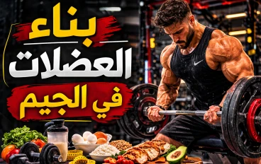 بناء العضلات  في الجيم: الدليل الكامل للتمرين الصحيح والنظام الغذائي لزيادة الكتلة العضلية