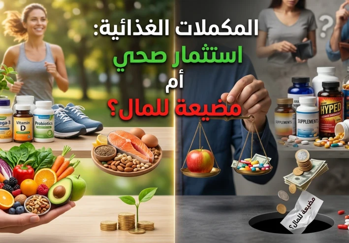 المكملات الغذائية: استثمار صحي أم مضيعة للمال؟ (تحليل علمي مبسط)