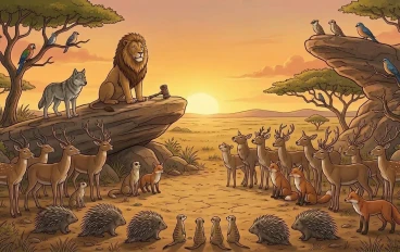 🦁🐺 الأسد والذئب الطماع