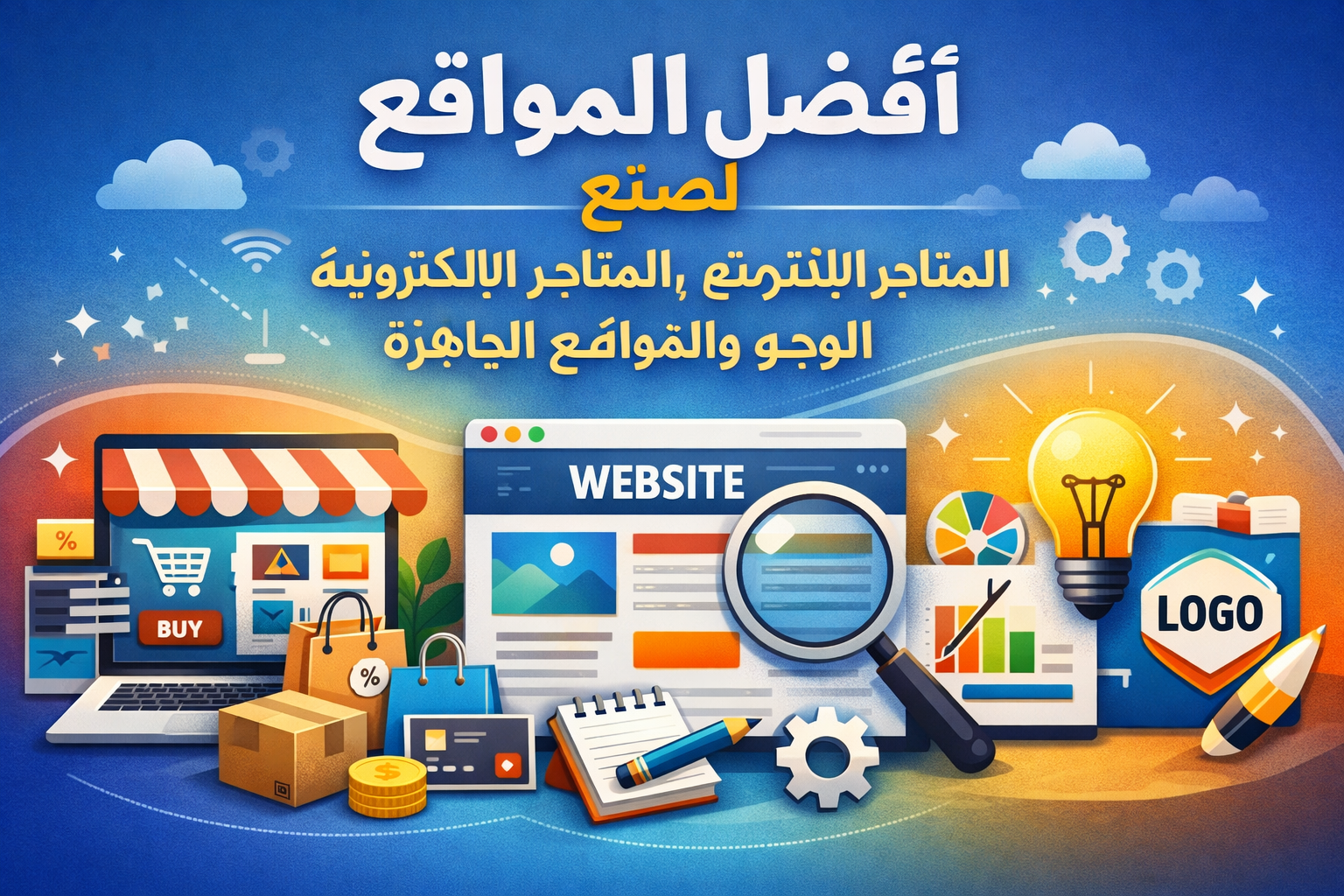 صورة مقال افضل المواقع لصنع المتاجر الإلكترونية وتصميم اللوجو والمواقع الجاهزة