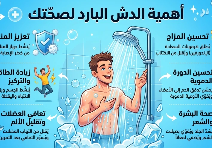 اهميه الاستحمام بالماء البارد