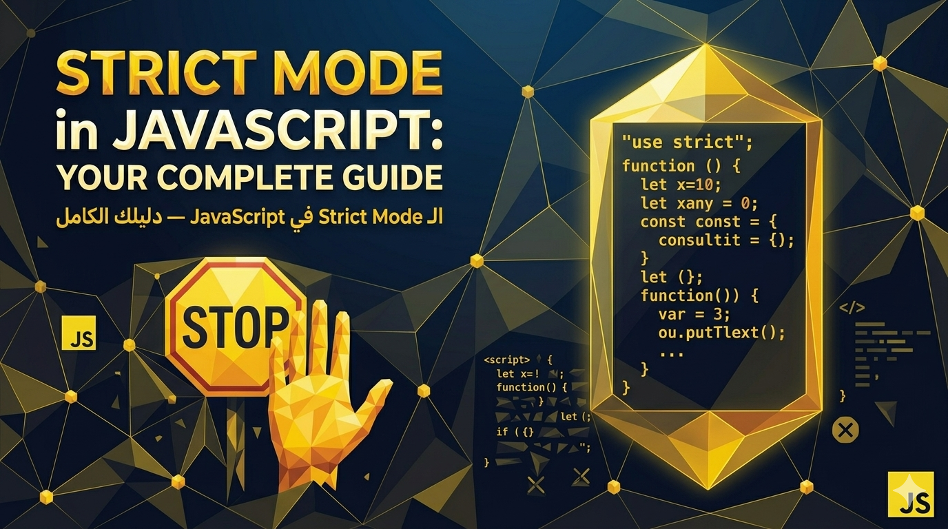 صورة مقال الـ Strict Mode في JavaScript — دليلك الكامل