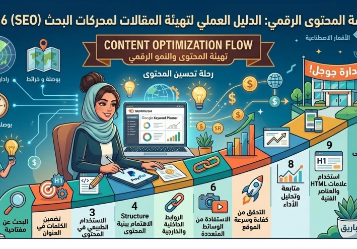 هندسة المحتوى الرقمي: الدليل العملي لتهيئة المقالات لمحركات البحث (SEO) 2026