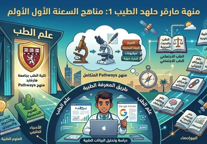 دراسة الطب في هارفارد: دليل مقررات السنة الأولى ومنهج "Pathways" المبتكر