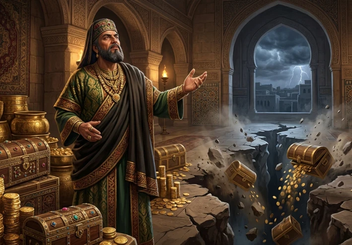 قصة قارون ولماذا خسف الله به الأرض؟ العبرة التي يجب أن يعرفها الجميع