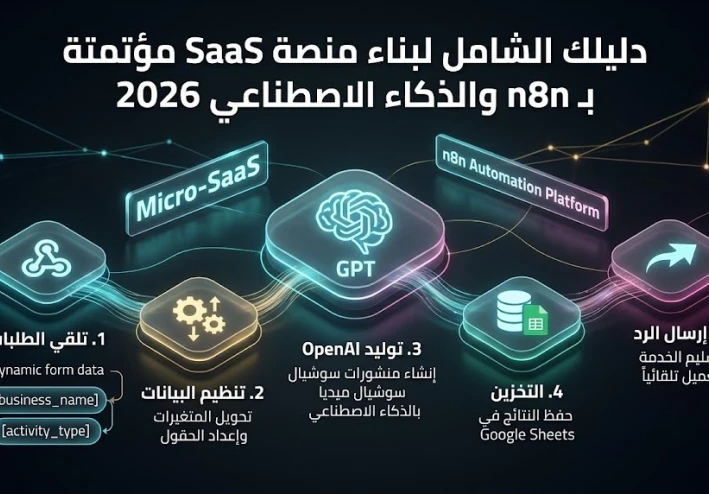 كيف تبني منصة SaaS (برمجيات كخدمة) بالذكاء الاصطناعي وأداة n8n بدون برمجة؟