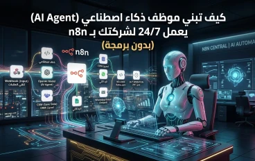 كيف تبني "موظف ذكاء اصطناعي" (AI Agent) يعمل 24/7 لشركتك بـ n8n (بدون برمجة)؟