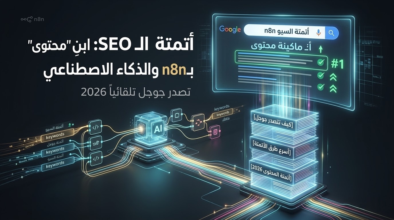 أتمتة الـ SEO: كيف تبني "ماكينة محتوى" تتصدر جوجل تلقائياً بـ n8n والذكاء الاصطناعي؟