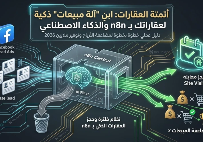 أتمتة العقارات: دليلك لبناء نظام يفلتر العملاء ويحجز المعاينات خطوة بخطوة بـ n8n