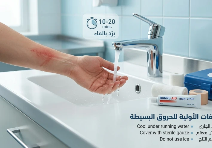في ثواني ممكن تنقذ جلدك: دليلك للتعامل مع الحروق