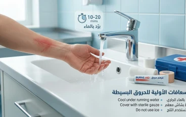 في ثواني ممكن تنقذ جلدك: دليلك للتعامل مع الحروق