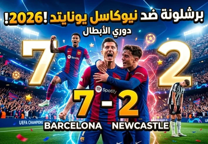 🔥 فور برشلونة وهزيمة ساحقة لـ نيوكاسل يونايتد عرض كتالوني يُعيد الهيبة الأوروبية