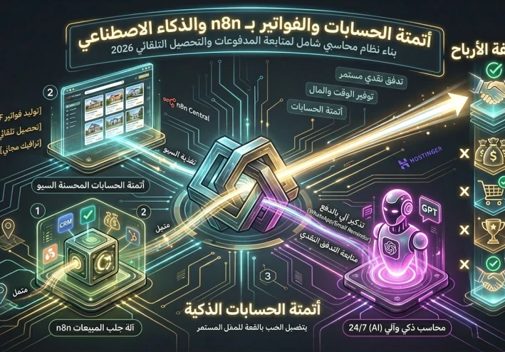 أتمتة الحسابات والفواتير: كيف تبني نظاماً يتابع المدفوعات ويصدر الفواتير تلقائياً بـ n8n؟