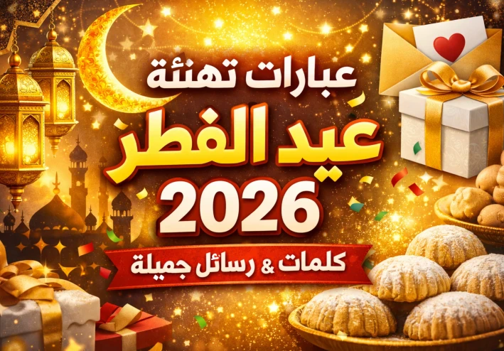 عبارات تهنئة عيد الفطر 2026 مكتوبة قصيرة وطويلة للأهل والأصدقاء