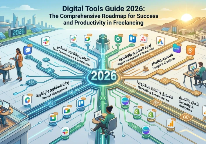 دليل الأدوات الرقمية 2026: خارطة الطريق الشاملة للنجاح والإنتاجية في العمل الحر