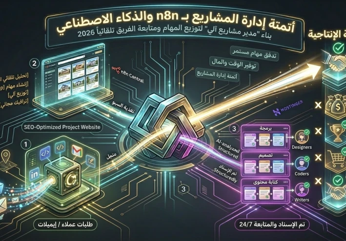 أتمتة إدارة المشاريع: كيف توزع المهام وتتابع فريقك تلقائياً بـ n8n؟