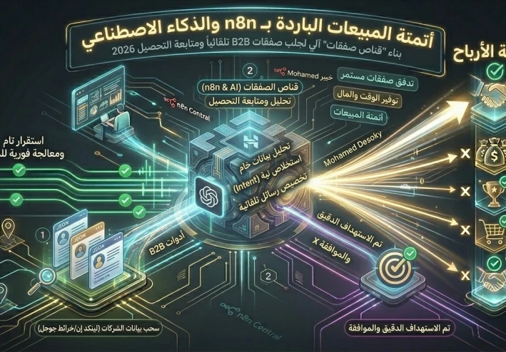 أتمتة المبيعات الباردة (Cold Outreach): كيف تجلب صفقات B2B تلقائياً بـ n8n؟