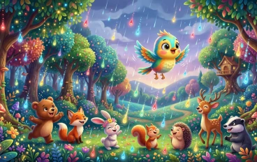 العصفور لولو وألوان المطر