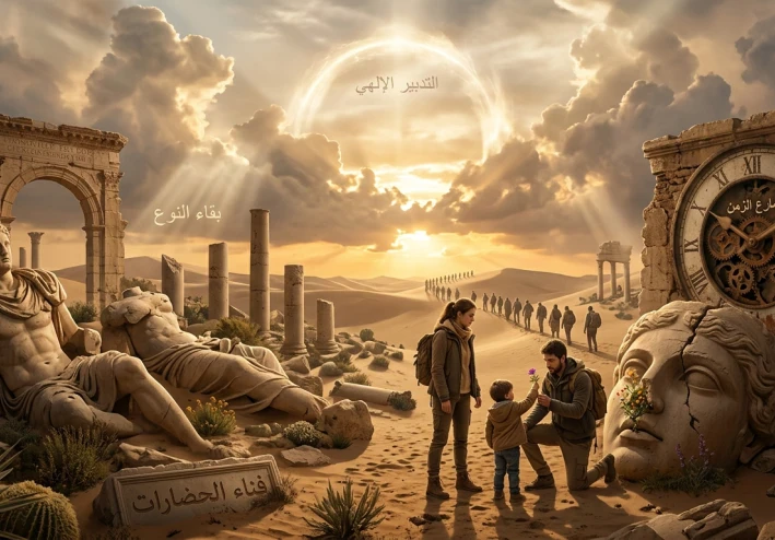 بقاء النوع وفناء الحضارات: الإنسان بين تسارع الزمن والتدبير الإلهي