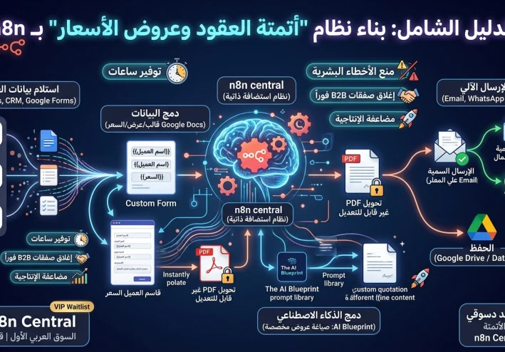 كيف تبني نظام "أتمتة العقود وعروض الأسعار" لتوفير مئات الساعات بـ n8n؟