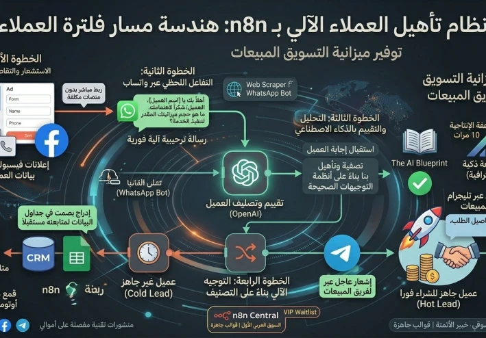 كيف تضاعف مبيعاتك وتوفر وقت فريقك؟ أتمتة تأهيل العملاء (Lead Qualification) بـ n8n