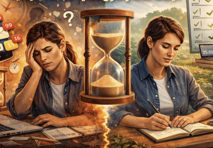 📉 "أخطاء يومية تجعلك غير منتجة… لماذا لا تنجز رغم شعورك بضيق الوقت؟"