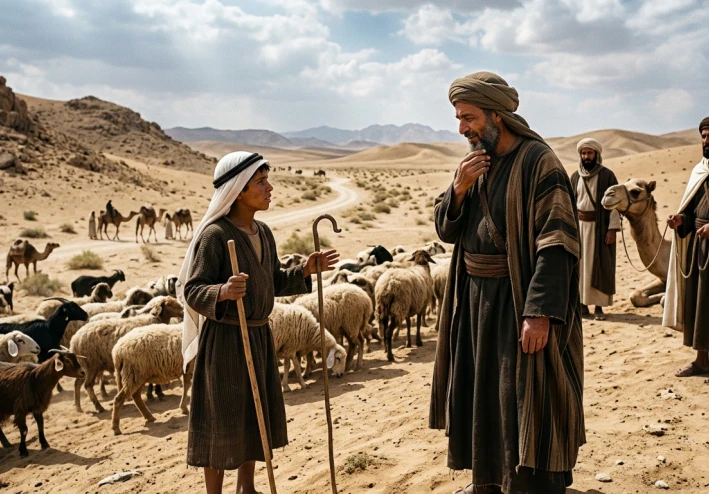 زلزال اليقين في قلب الصحراء: قصة الفاروق وراعي الأمانة