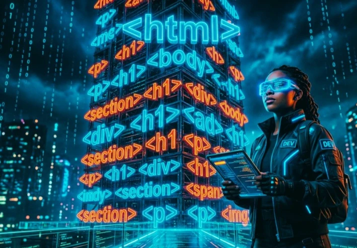 HTML: الشيفرة المصدرية التي صاغت وجه العالم الرقمي الحديث