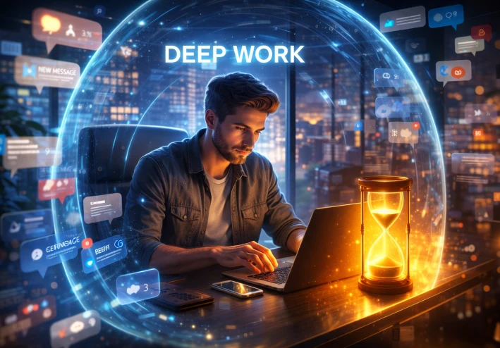 قوة العمل العميق : كيف تنجز مهام يوم كامل في ساعة واحدة فقط ؟