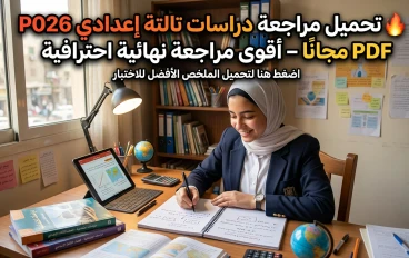 تحميل مراجعة دراسات تالتة إعدادي 2026 PDF مجانًا – المراجعة النهائية الشاملة + أهم الأسئلة المتوقعة + نماذج امتحانات بالإجابات لضمان التفوق الكامل 💯📚