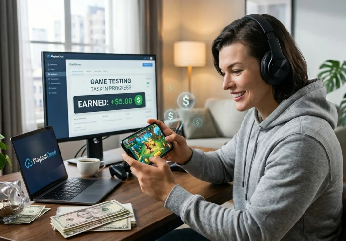 ربح 5 دولار لكل اختبار أو تجربه لعبه