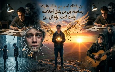 مــــن يقتلــــك ليــــس مــــن يطلــــق عليــــك رصاصــــة ، بــــل مــــن يقتــــل أحلامــــك وانت كنت تراه كل شئ